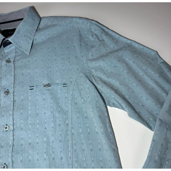 Eight X Premium Men's XL Long Sleeve Slim Fit Button-Up Shirt Geometric Pattern - Picture 5 of 16